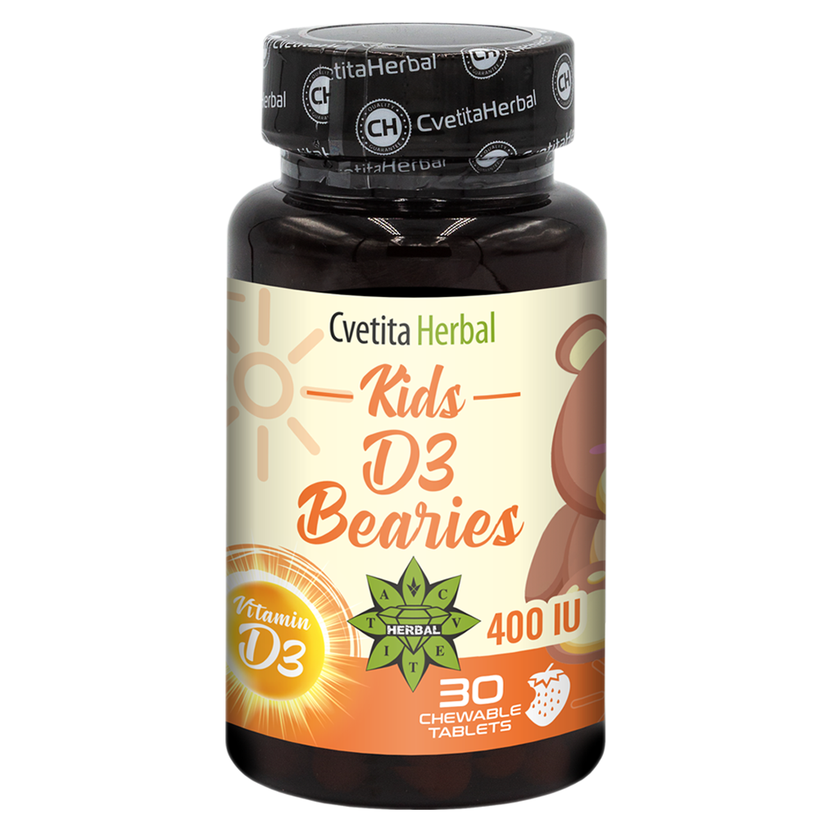 Vitamina D3 pentru Copii - Kids D3 Bearies (30 tablete x 600 IU)