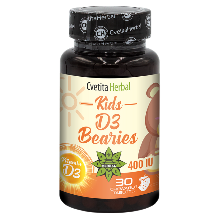 Vitamina D3 pentru Copii - Kids D3 Bearies (30 tablete x 600 IU)