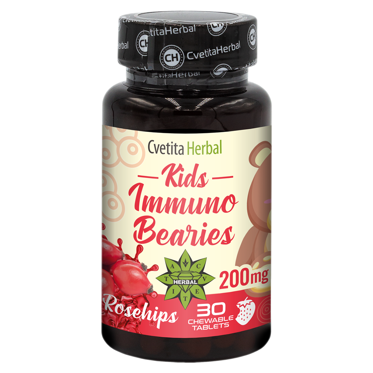 Stimulant Imunitar pentru Copii "Măceșe" - Kids Immuno Bearies (30 tablete)