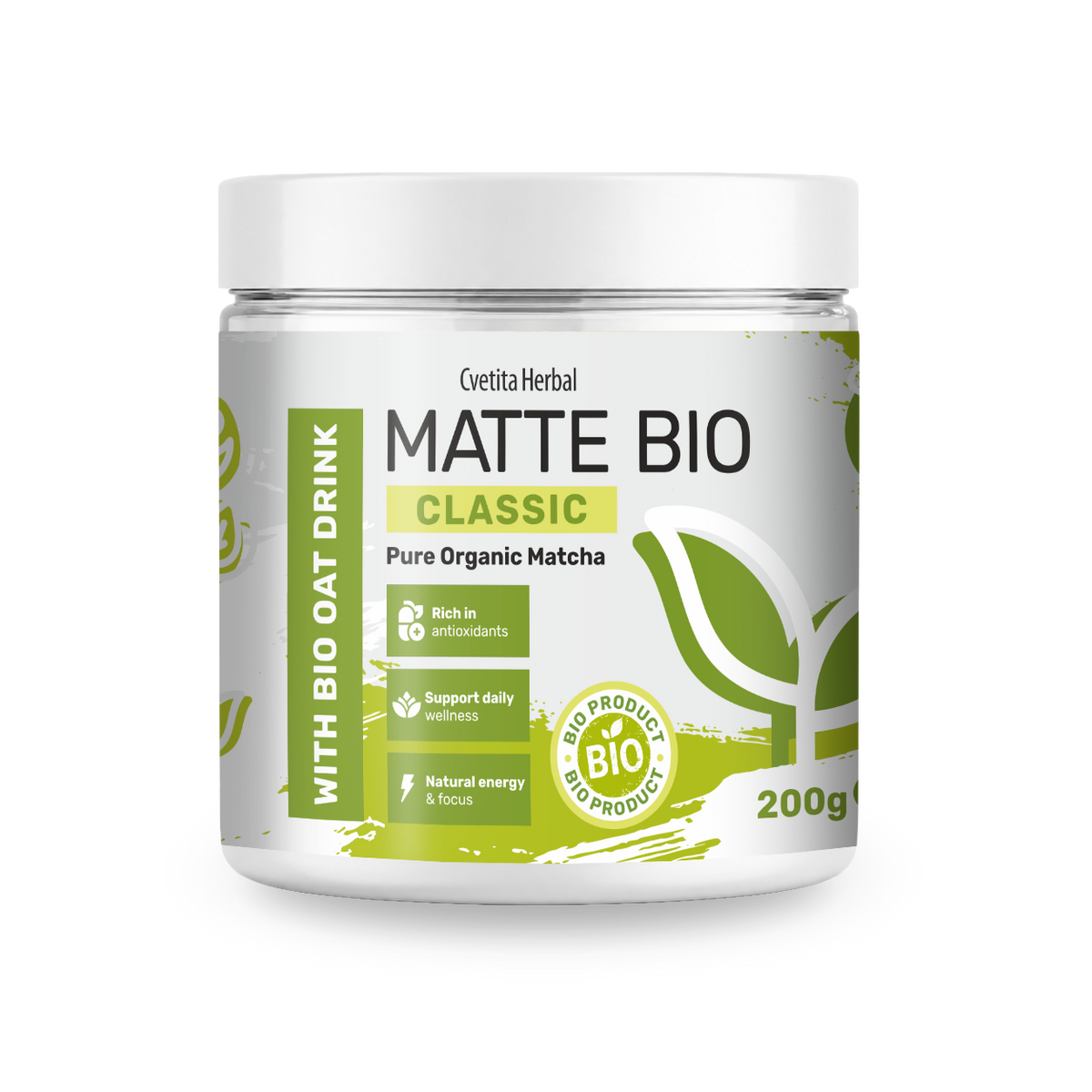 Matte Bio Classic - pudră de matcha bio 200 g de la Cvetita Herbal
