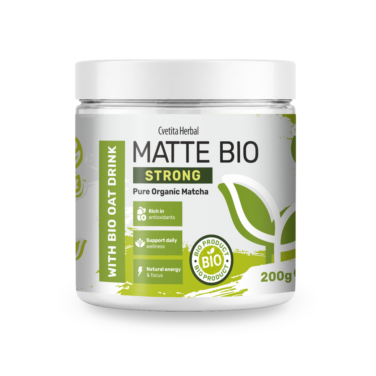 Matte Bio Strong - pudră de matcha bio 200 g de la Cvetita Herbal