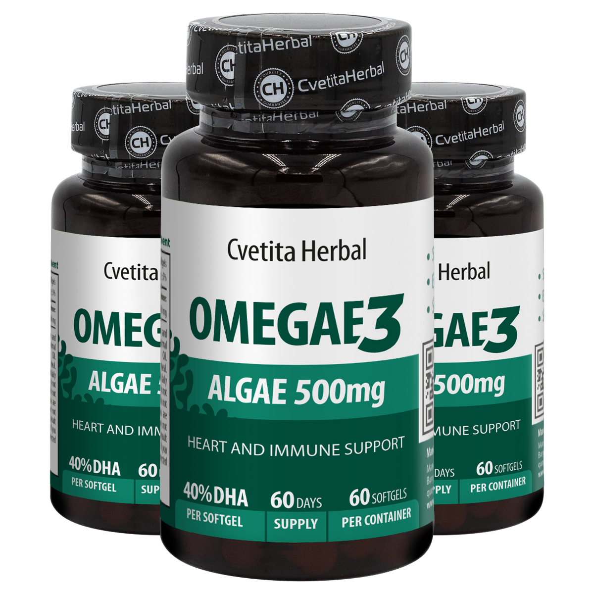 Omega 3 Alge Softgel - Omegae3 (60 / 40 capsule) (2)