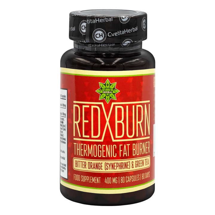 Extract de Portocală Amară și Ceai Verde – Red X Burn (80 capsule x 400 mg)