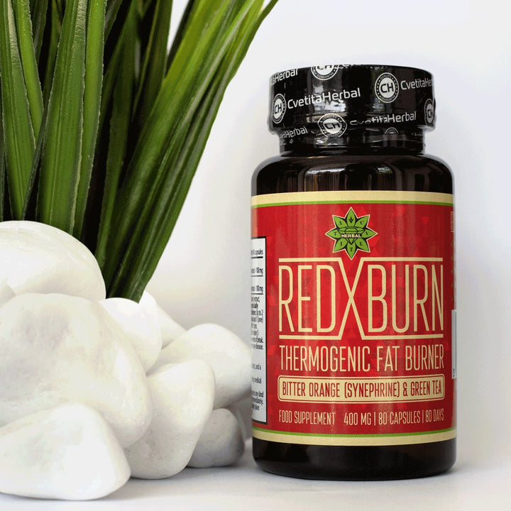 Extract de Portocală Amară și Ceai Verde – Red X Burn (80 capsule x 400 mg)