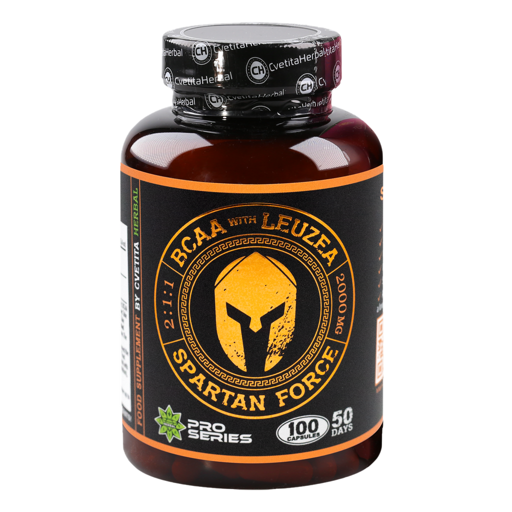 Leuzea și BCAA - Spartan Force (100 capsule)