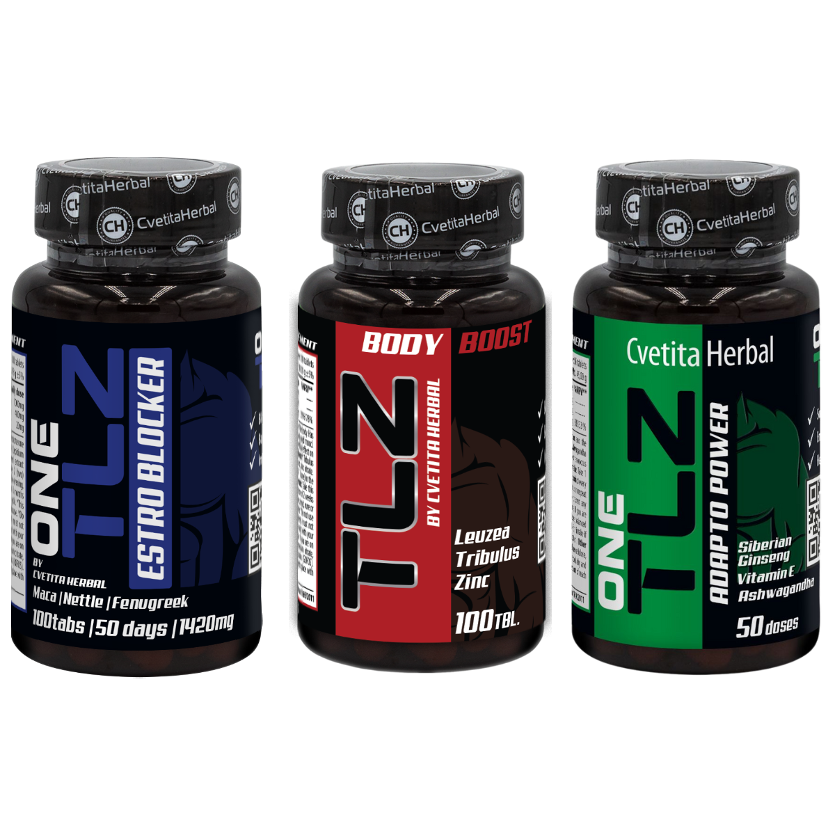 PACHET COMBO: TLZ BODY BOOST 100 tablete + TLZ ESTRO BLOCKER 100 tablete + TLZ ADAPTO POWER 50 tablete