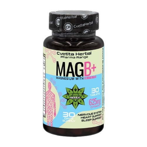 Magnesium cu Complex de Vitamine B - B1, B6, B12 (30 tablete)