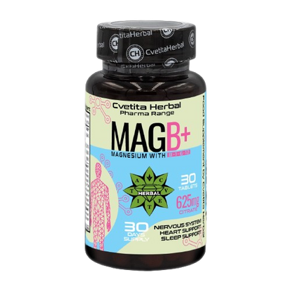 Magnesium cu Complex de Vitamine B - B1, B6, B12 (30 tablete)