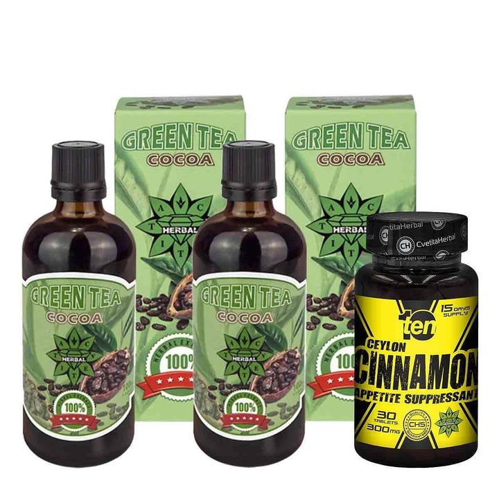 Green Tea + Cocoa - Ceai Verde cu Cacao 2 bucăți + Cadou Ten/10 Cinnamon